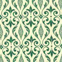 Green Geometric and Fleur de Lis Print Italian Paper ~ Carta Varese Italy